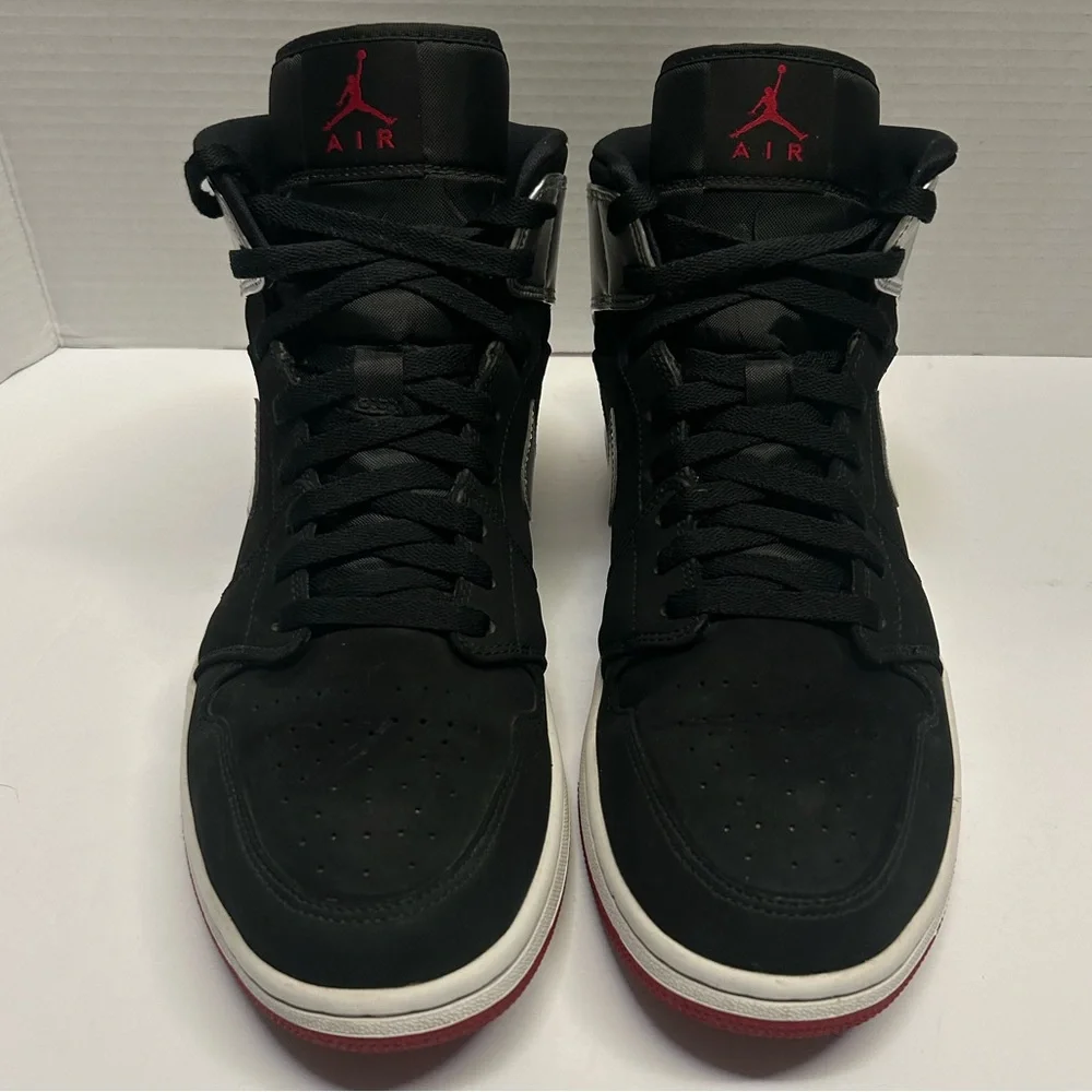 Air Jordan 1 Mid Johnny Kilroy Black Silver Red Shoes Mens 12 Sneaker 554724-057
